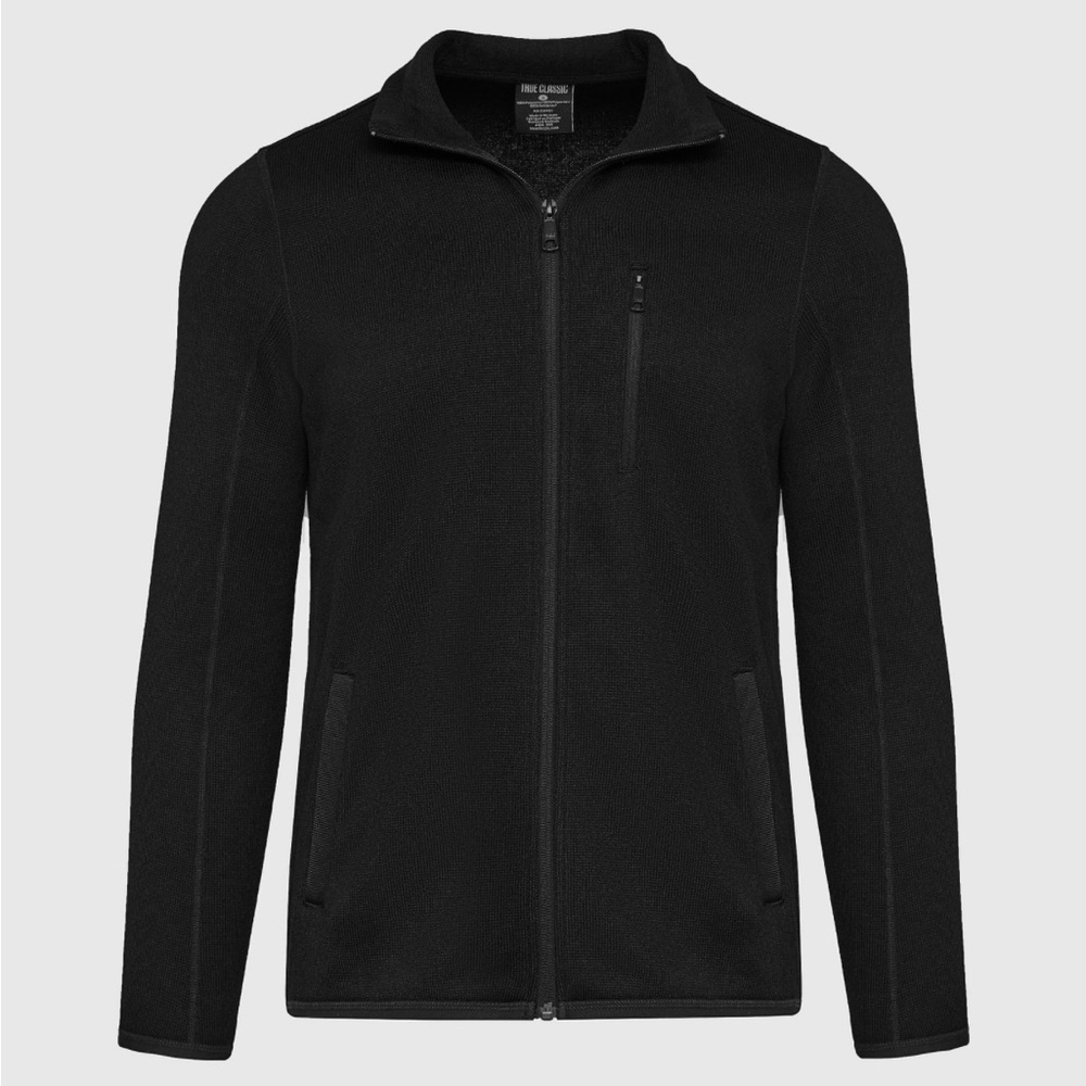 Men's Black Sweater Fleece Jacket